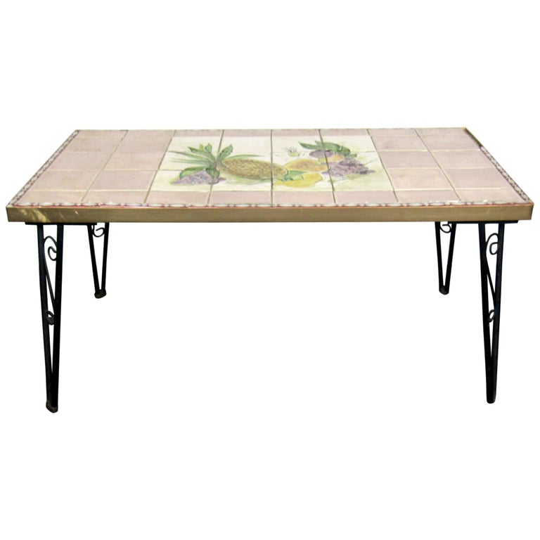 Vintage Tile Coffee Table For Sale at 1stDibs