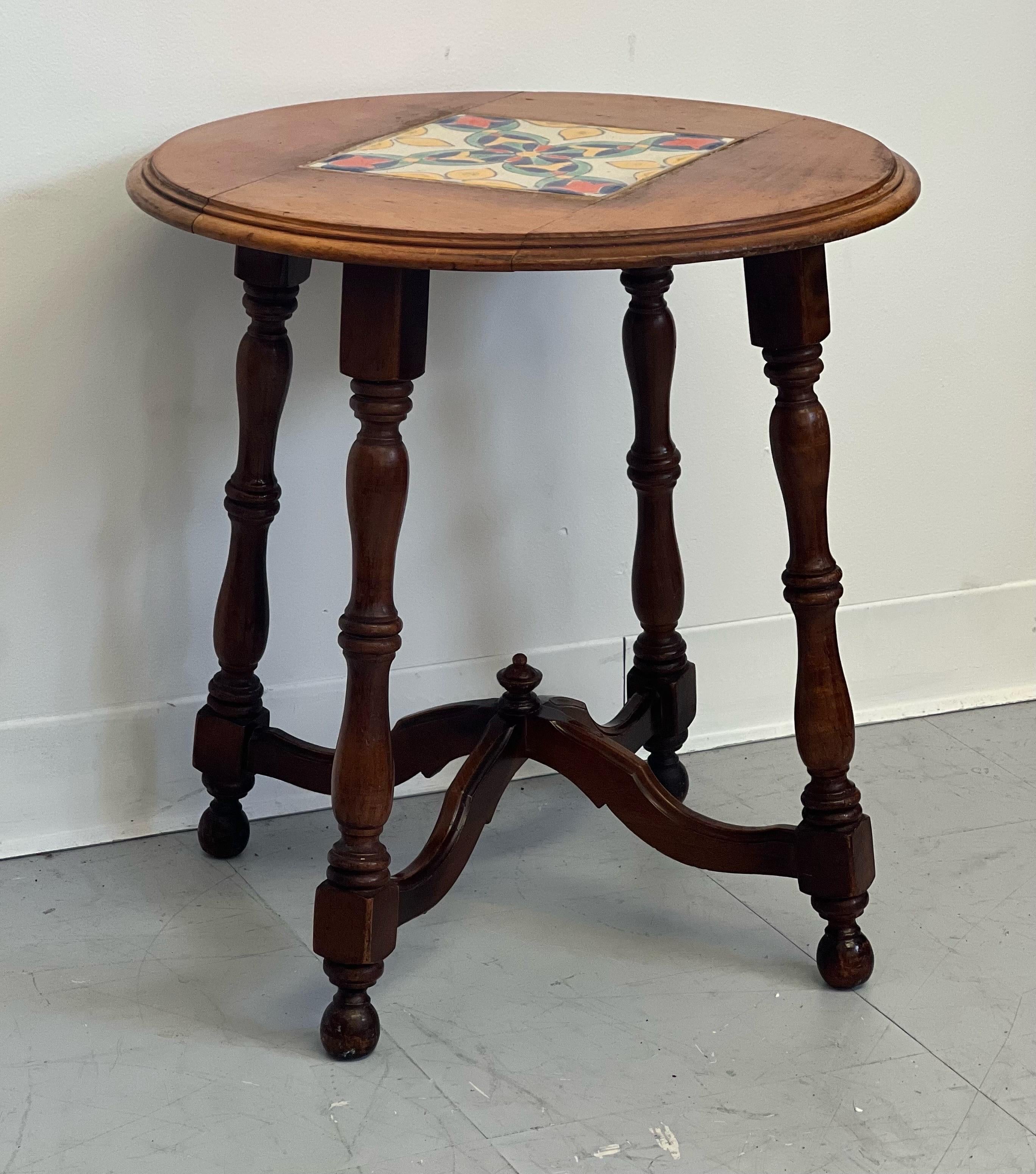 Late 20th Century Vintage Tile Top Catalina Accent Table  For Sale