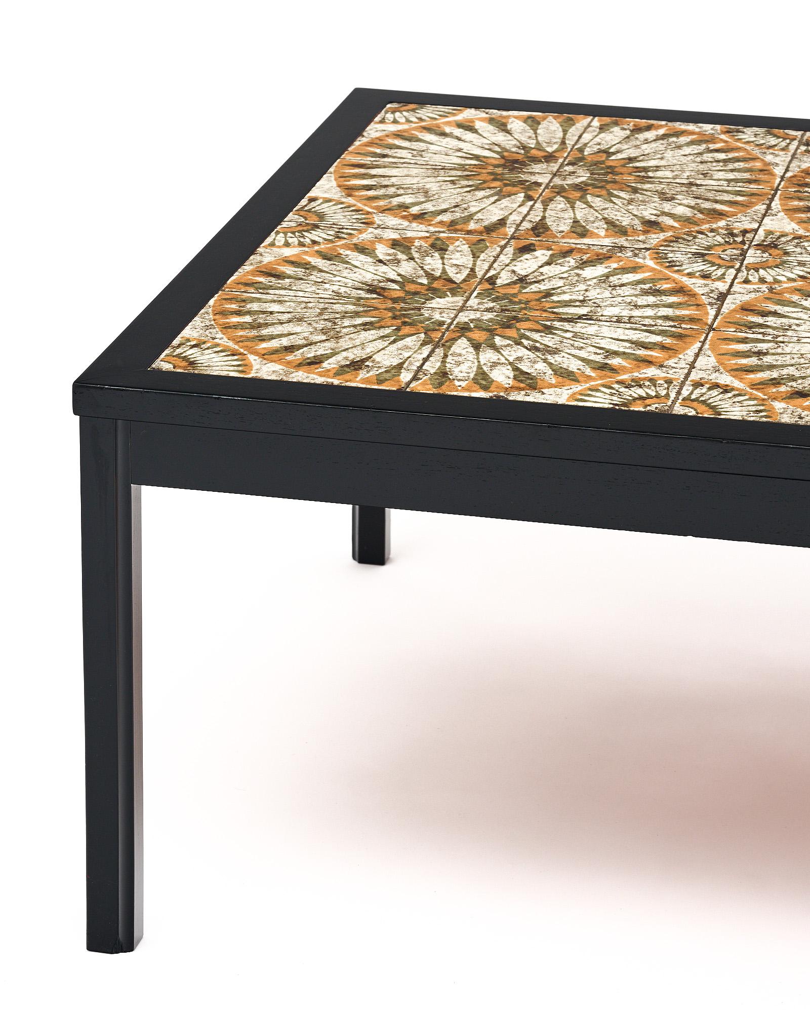 French Vintage Tiled Coffee Table from Vallauris For Sale