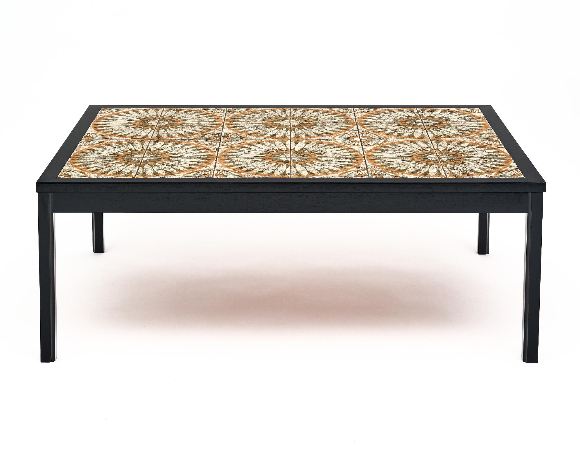 Vintage Tiled Coffee Table from Vallauris In Good Condition For Sale In Austin, TX
