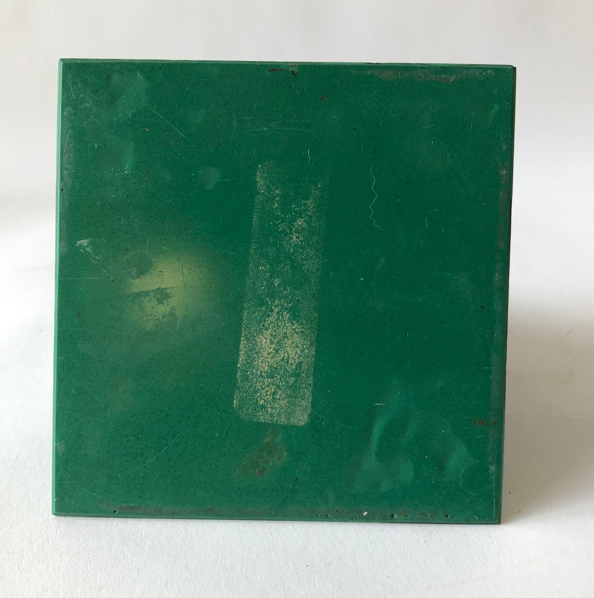 Vintage Tiled Malachite and Brass Pyramid Obelisk Sculpture In Good Condition In Palm Springs, CA