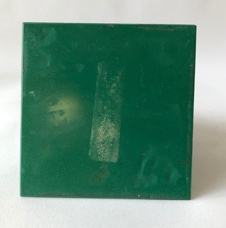 Vintage Tiled Malachite and Brass Pyramid Obelisk Sculpture In Good Condition For Sale In Pasadena, CA