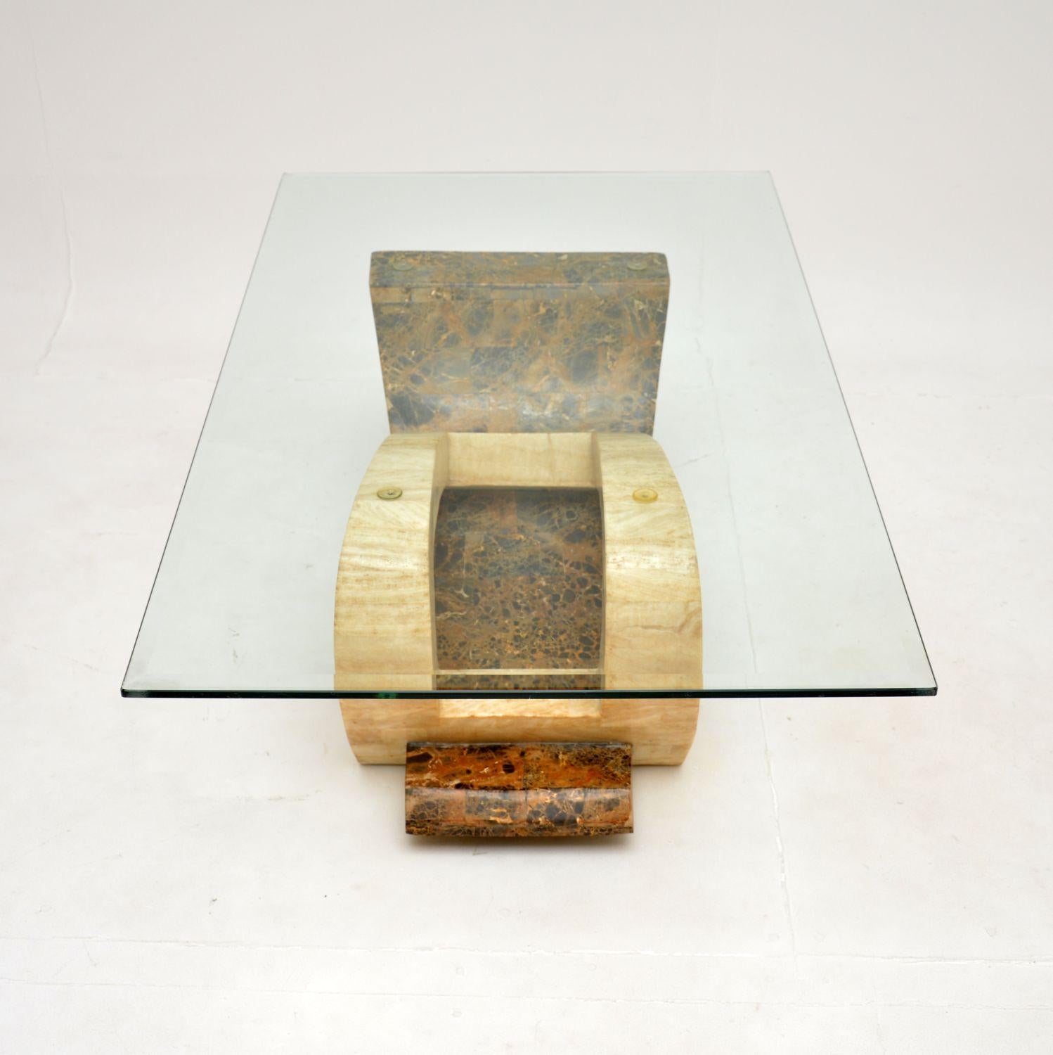 Late 20th Century Vintage Tiled Marble Coffee Table