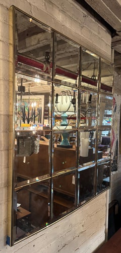 Vintage Tiled Wall Mirror with Beveled Glass