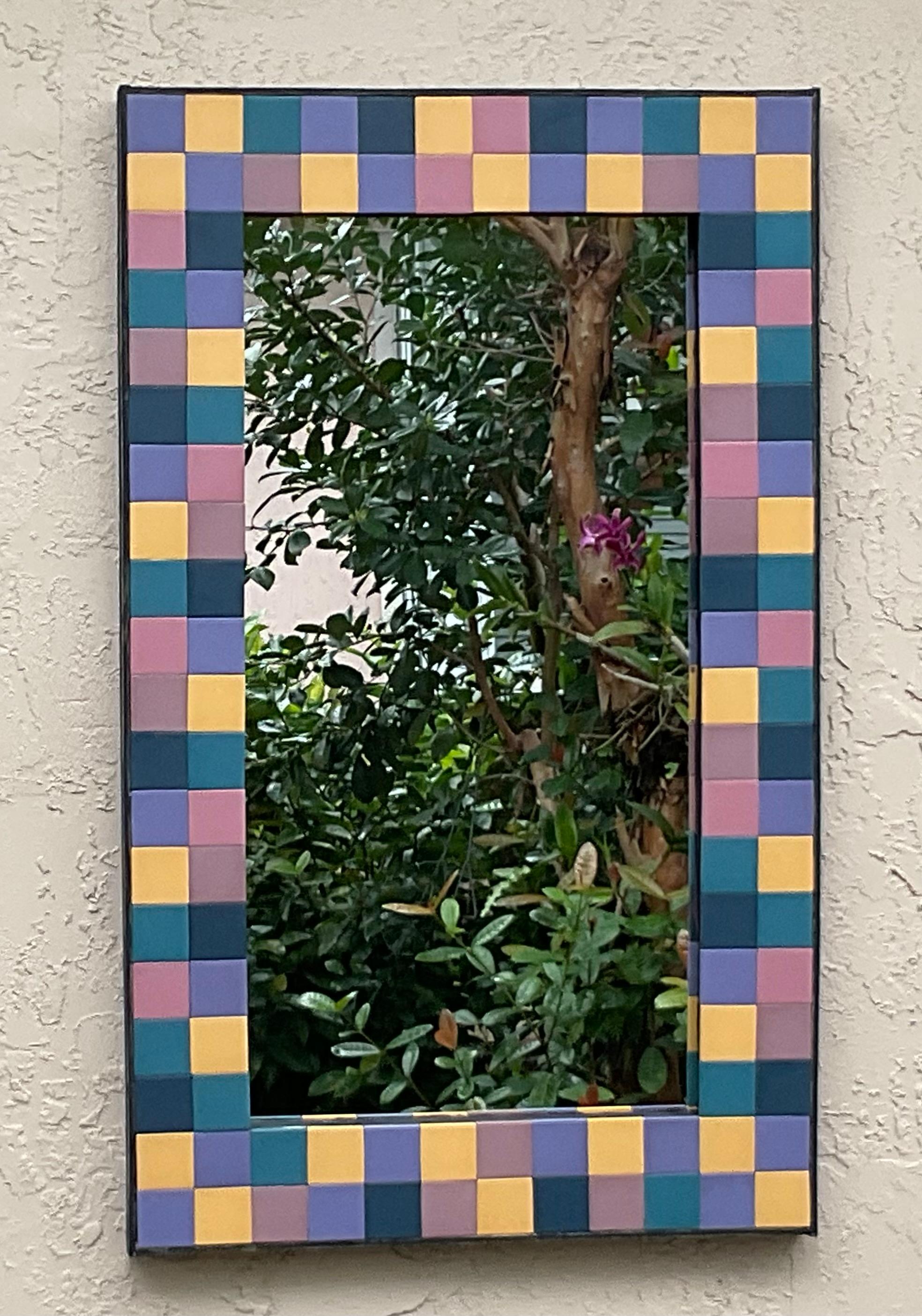 Specchio con mosaico di piastrelle vintage - Realizzato a mano da Joseph Malekan in vendita 6