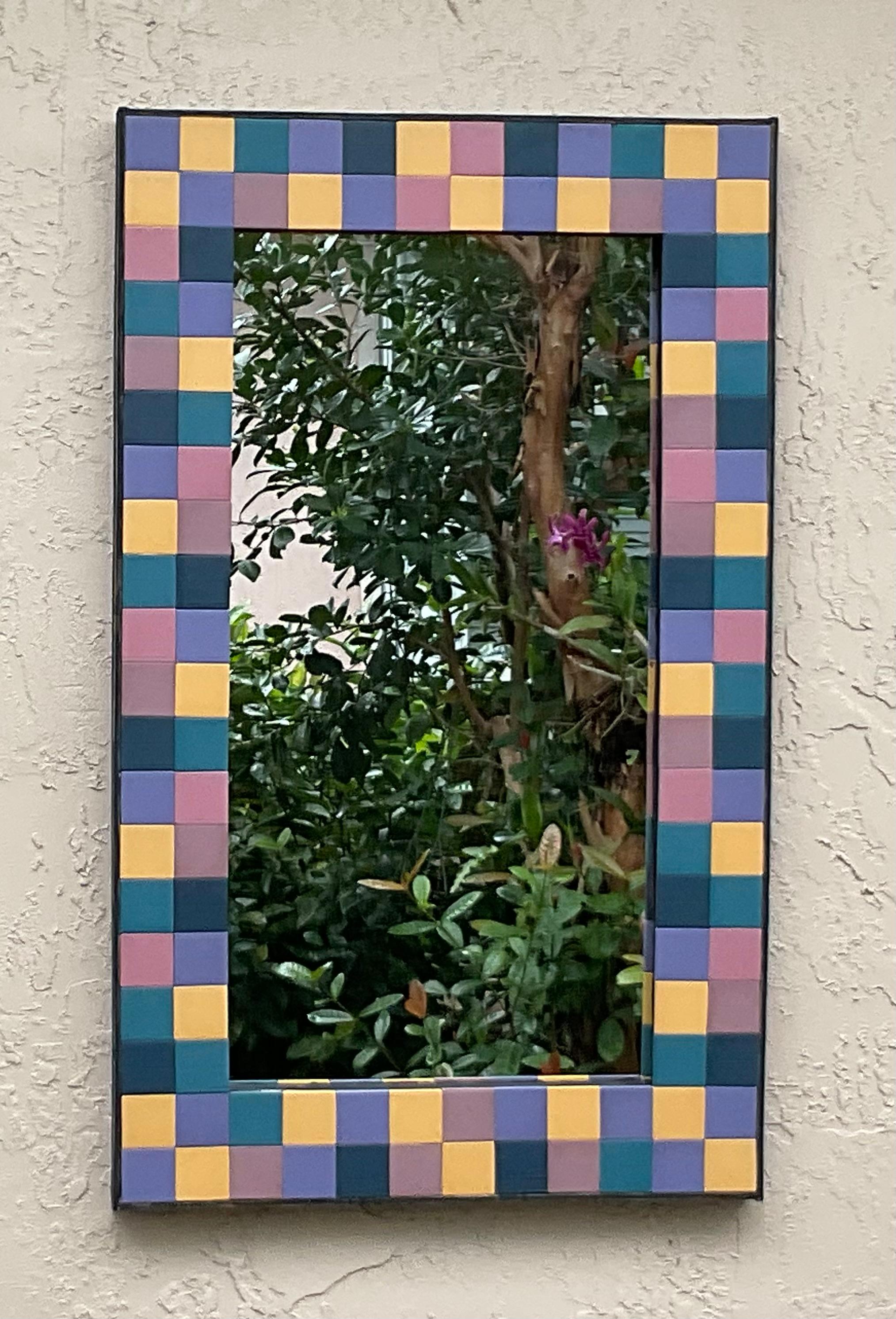 Specchio con mosaico di piastrelle vintage - Realizzato a mano da Joseph Malekan in vendita 7