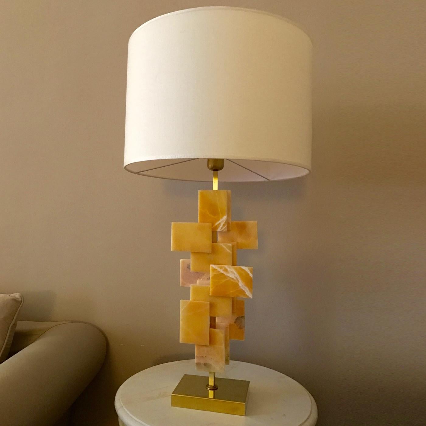 italien Lampe de bureau vintage en carreaux en vente