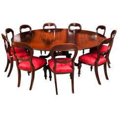 Vintage Tillman Jupe Dining Table 20th Century & 10 Antique Chairs