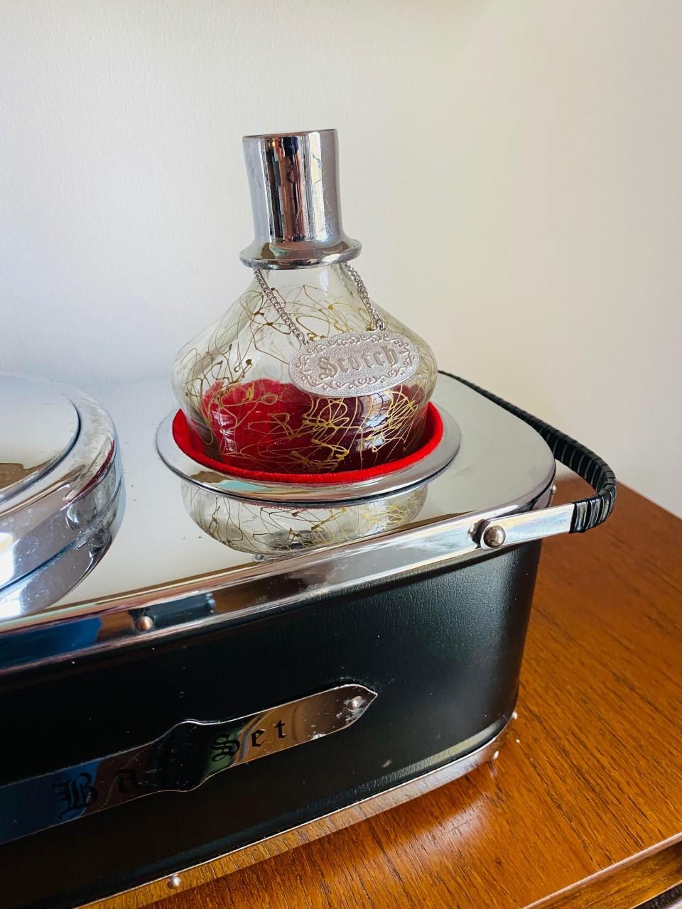 Mid-Century Modern Vintage Tilso Musical Bar Set with Decanter and Ice Bucket from Japan