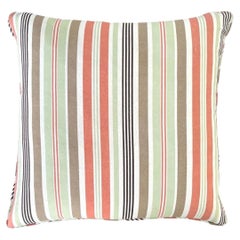 Vintage Tilton Fenwick for Duralee Striped Cotton Throw Pillow