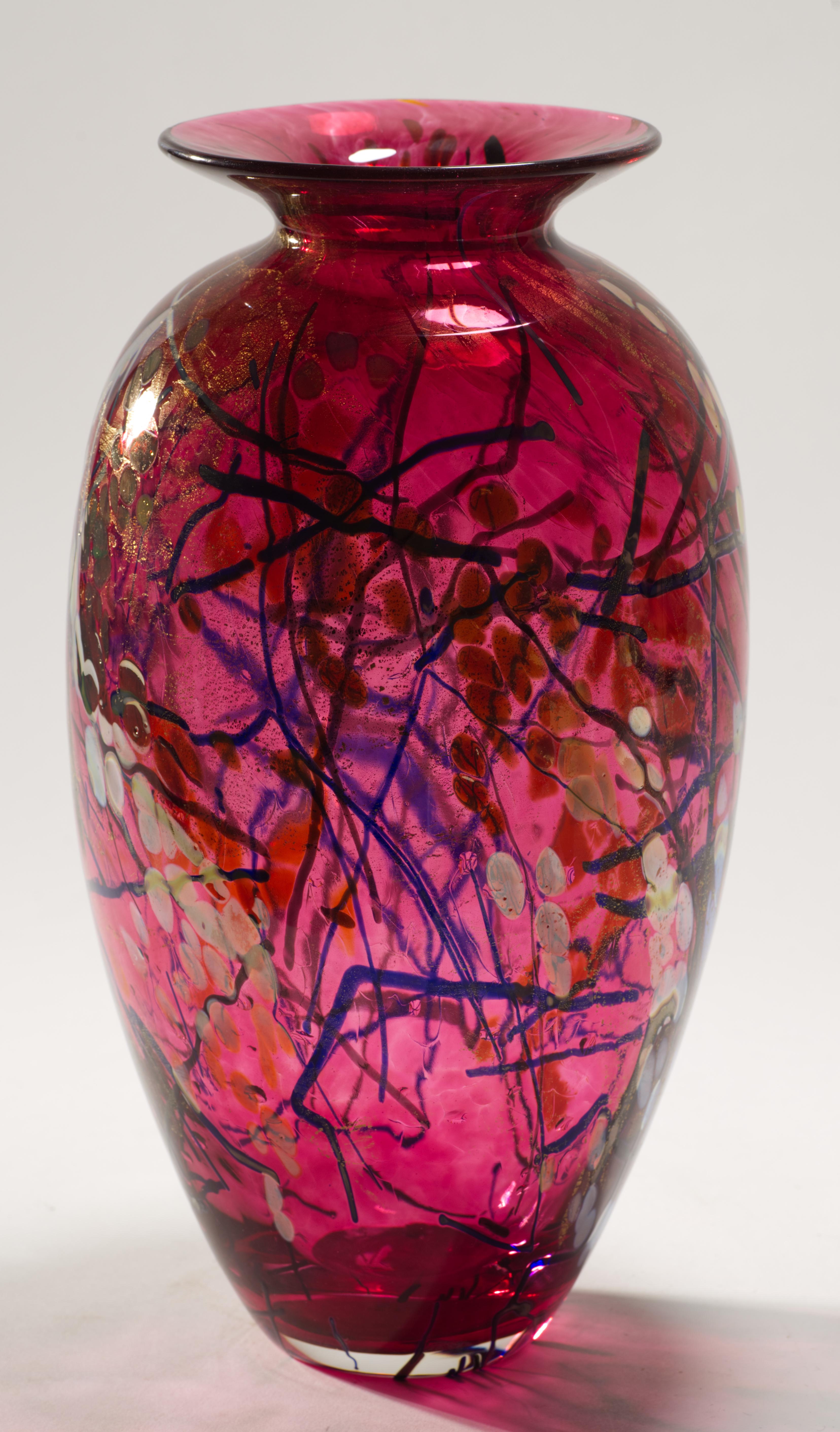 Jarrón rojo sangre de buey Vintage Tim Lazer, American Studio Art Glass, 1971 en venta 4