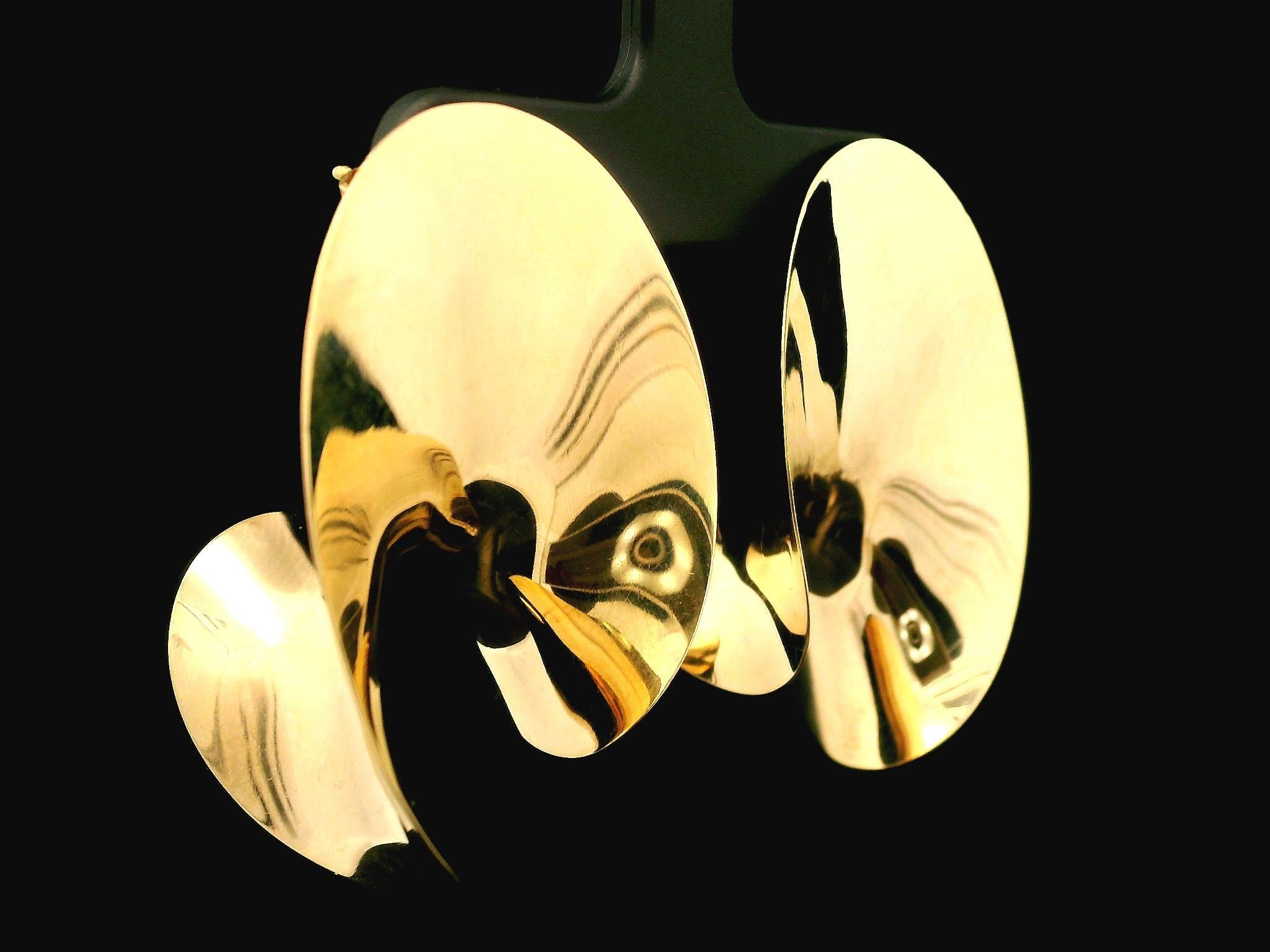Vintage Timothy Grannis 14k Gelbgold Polierte Chunky Große modernistische Ohrringe im Angebot 7