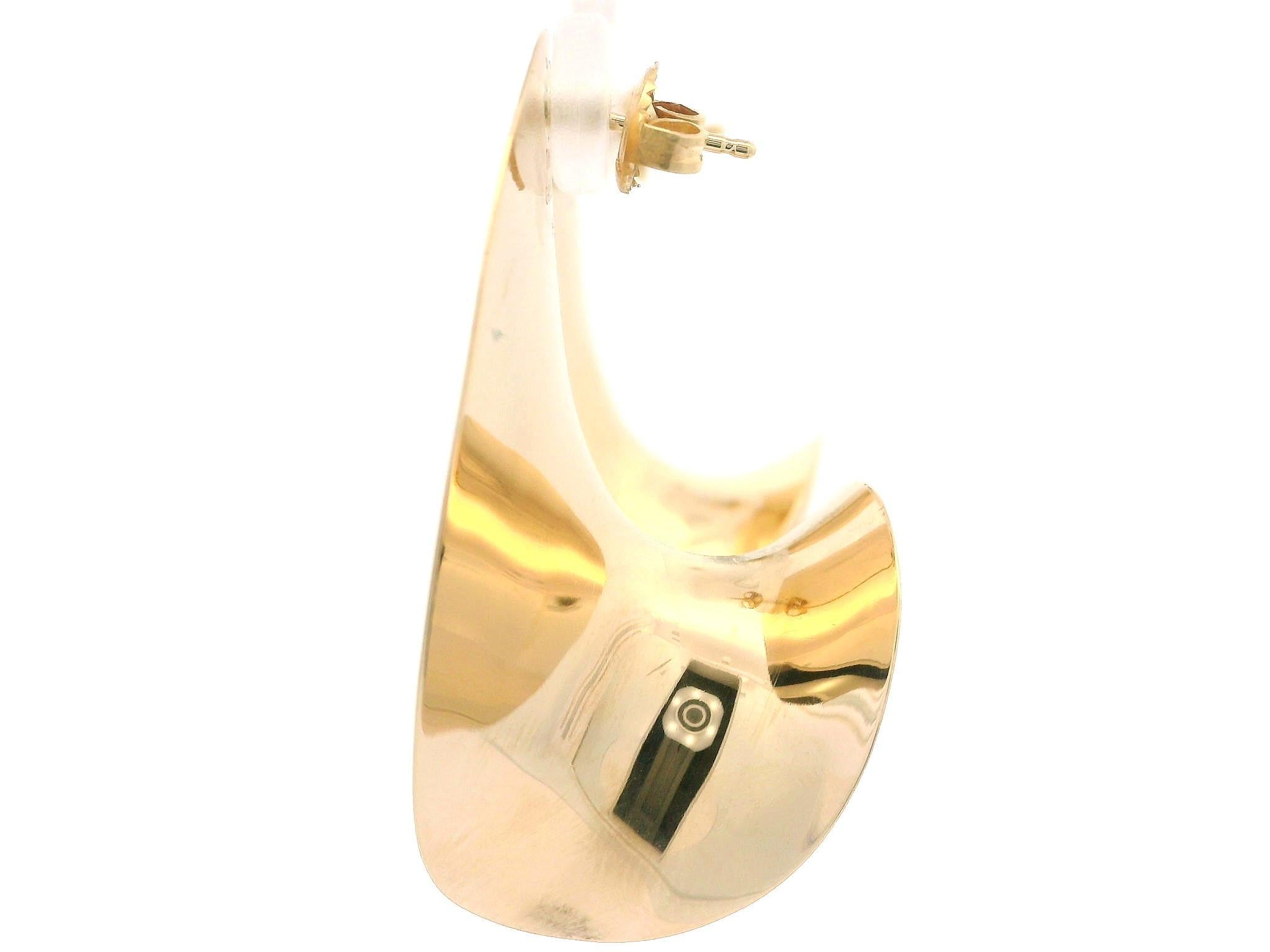 Vintage Timothy Grannis 14k Gelbgold Polierte Chunky Große modernistische Ohrringe im Angebot 2