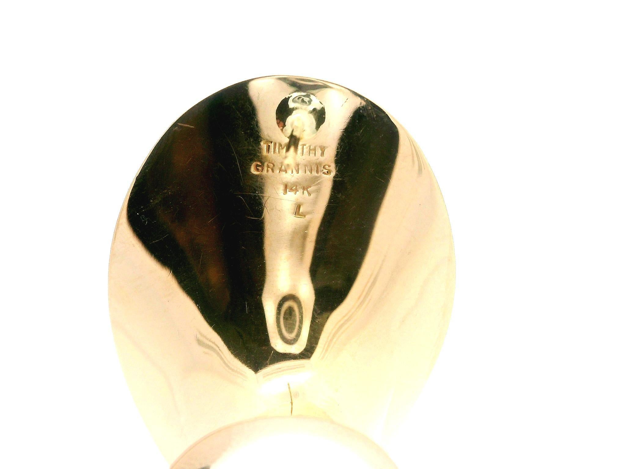 Vintage Timothy Grannis 14k Gelbgold Polierte Chunky Große modernistische Ohrringe im Angebot 4