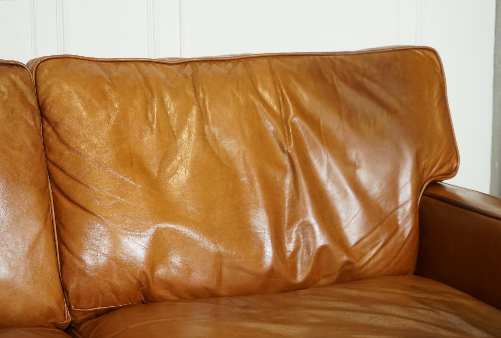 Leather VINTAGE TIMOTHY OULTON ViSCOUNT TAN LEATHER 2 TO 3 SEATER SOFA
