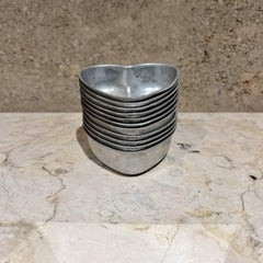 Vintage Tin Hearts Mini Bake Molds Aluminum Set of 11