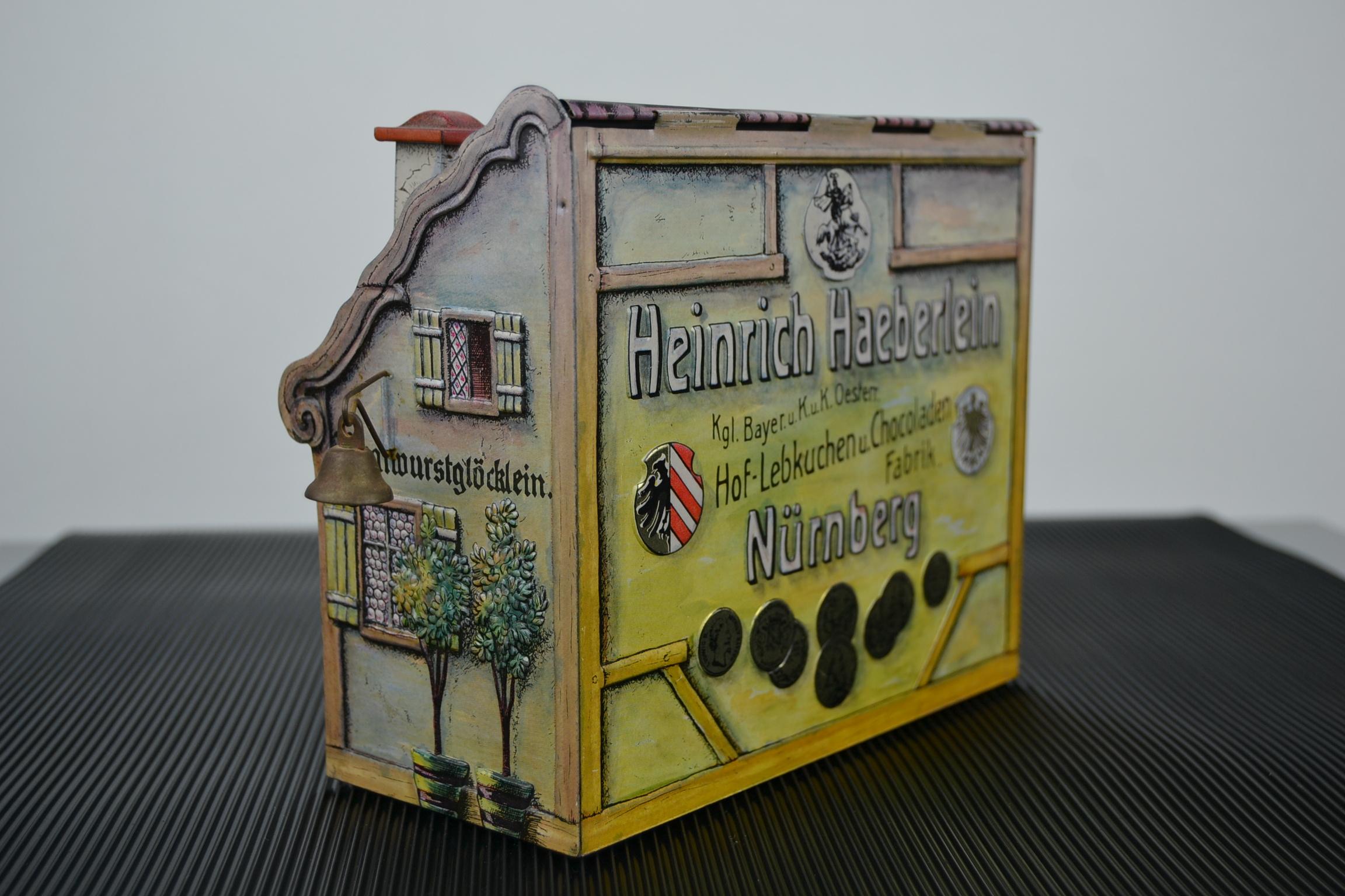 Vintage Tin House Storage Box, Heinrich Haeberlein-Nurnberg, Germany, 1980s 5