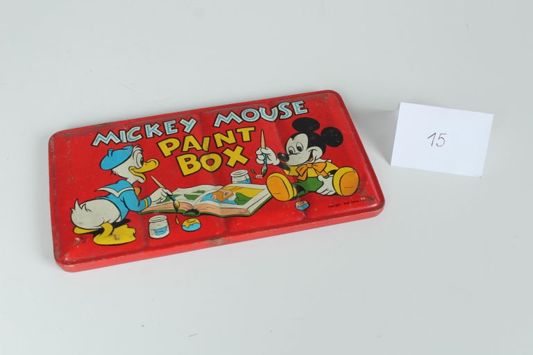 Vintage Tin Paint Box by Mickey Mouse, 1960s, Disney For Sale at