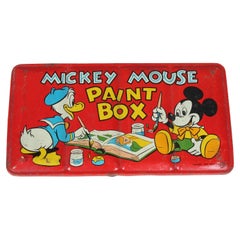 Vintage Tin Paint Box by Mickey Mouse, 1960s, Disney