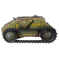 Tank vintage en fer-blanc à remonter. Américain, années 1930