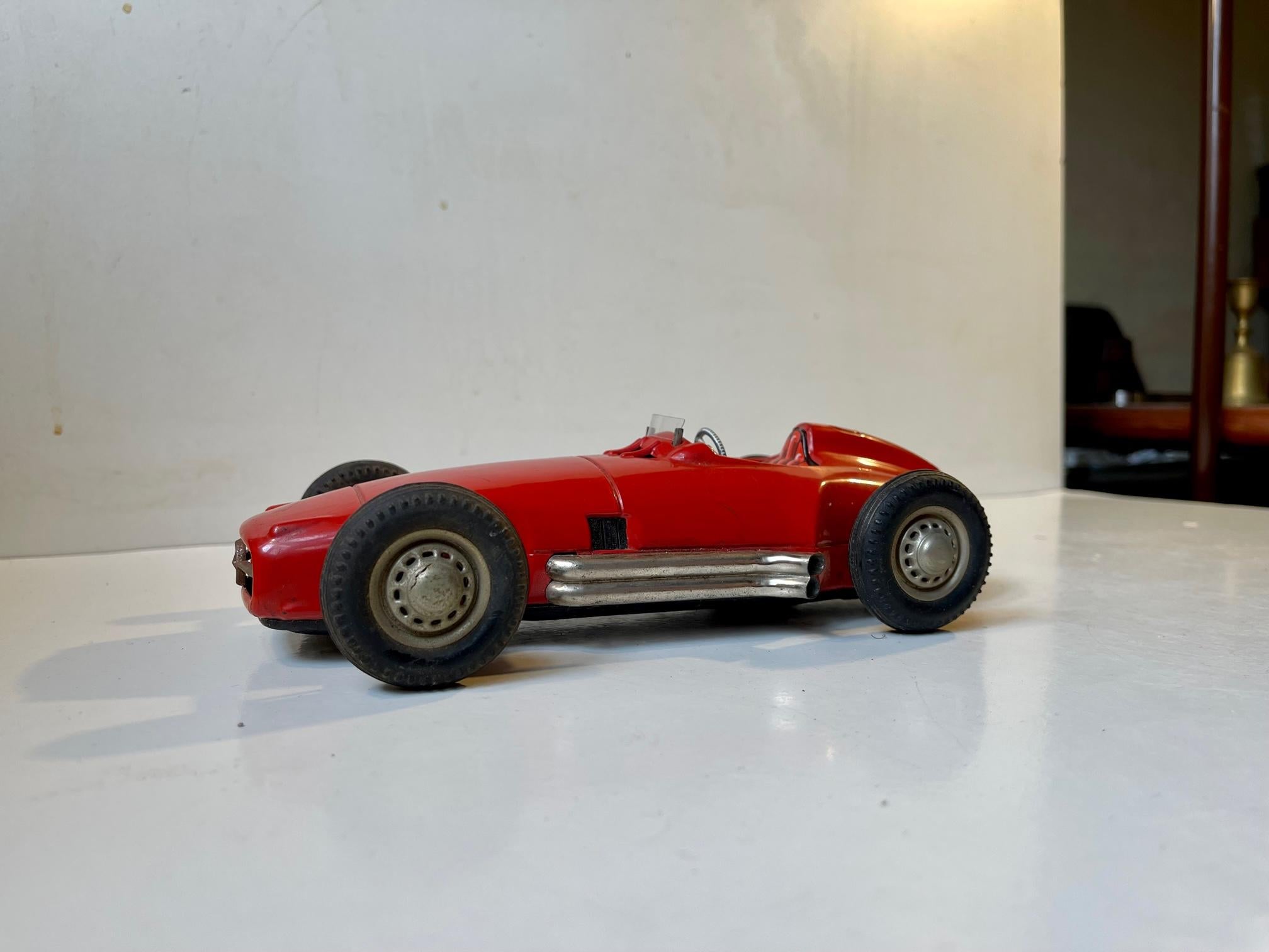 Mid-Century Modern Vintage Tin Toy Mercedes-Benz W-196 Racing Car by Jnf, Western Germany, 1950s
