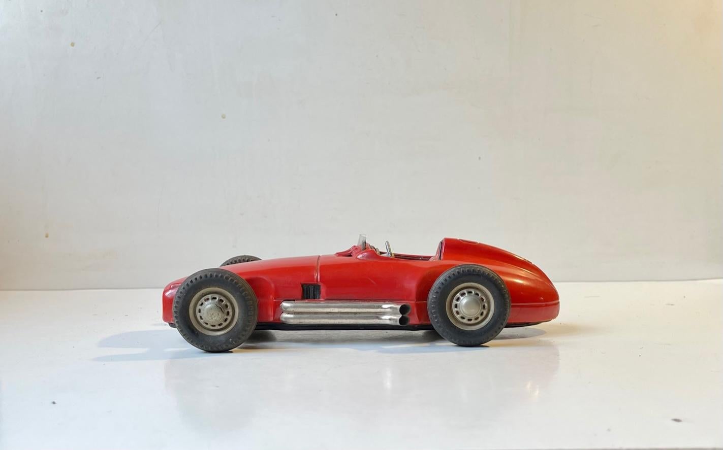 Vintage Tin Toy Mercedes-Benz W-196 Racing Car by Jnf, Western Germany, 1950s In Fair Condition In Esbjerg, DK