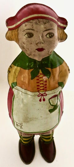 Vintage Tin Wind Up Toy by Lindstrom, "Dancing Katinka" American, Circa 1930