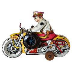Jouet vintage en étain de Louis Marx Toy Co. « Motorcycle Cop » américain, vers 1938