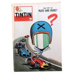 Vintage Tintin Magazine No. 557 June 1959 French Comic Book Hergé Racing - 2C67