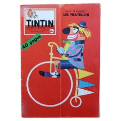 Vintage Tintin Magazine No. 558 July 1959 French Comic Journal Fratellini - 2C65