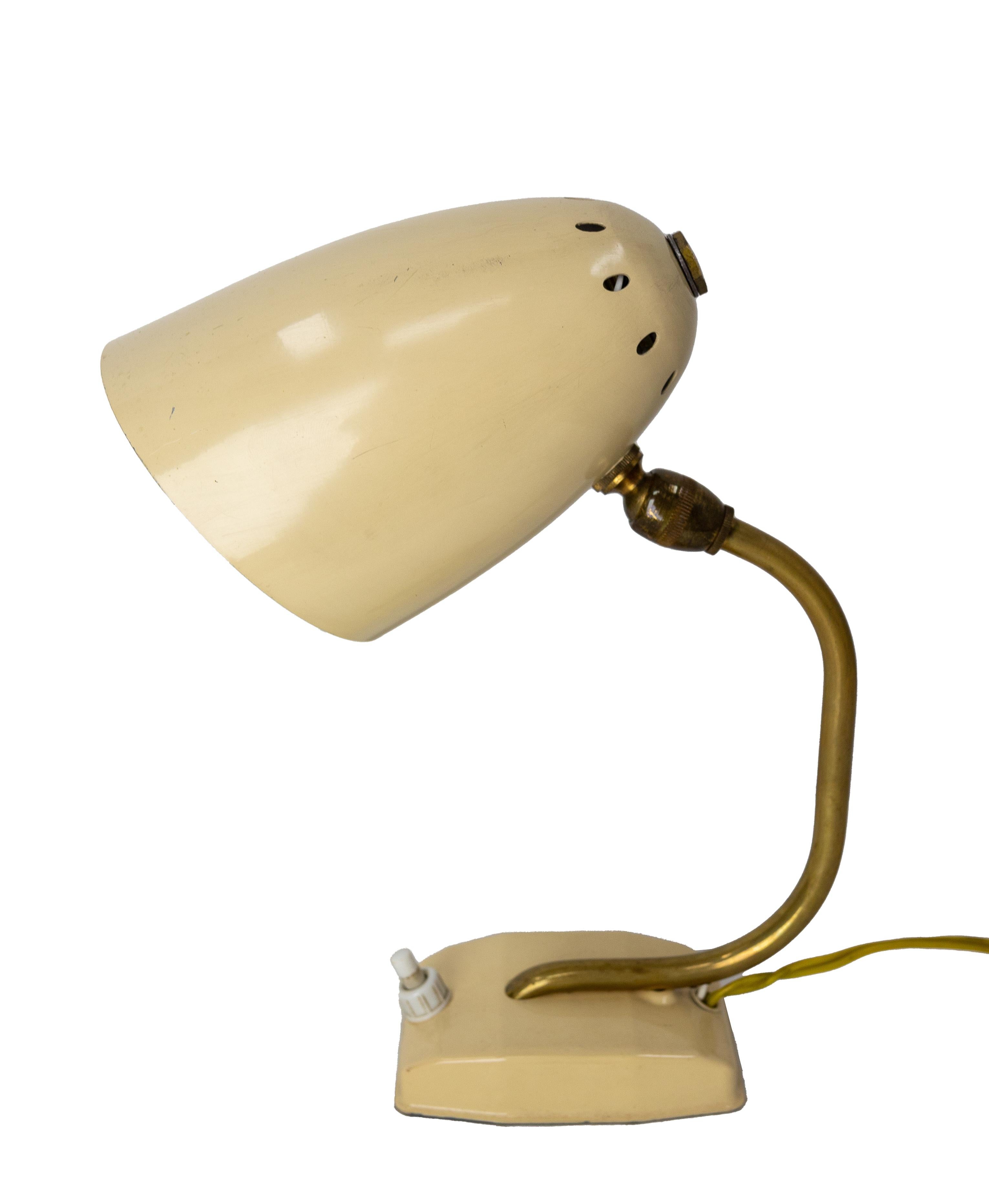 Mid-Century Modern Vintage Tiny Sheet Metal Table Lamp, circa 1960 For Sale