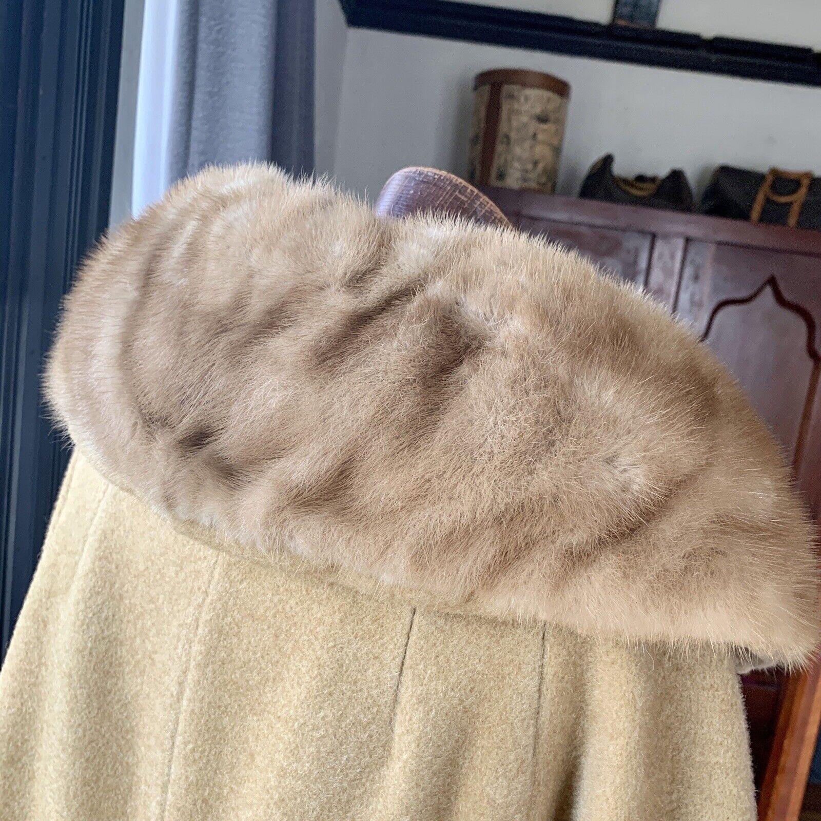 Vintage Tisse a Paris for LILLI ANN Fur Mohair MINK Swing Coat CAMEL Brown For Sale 6