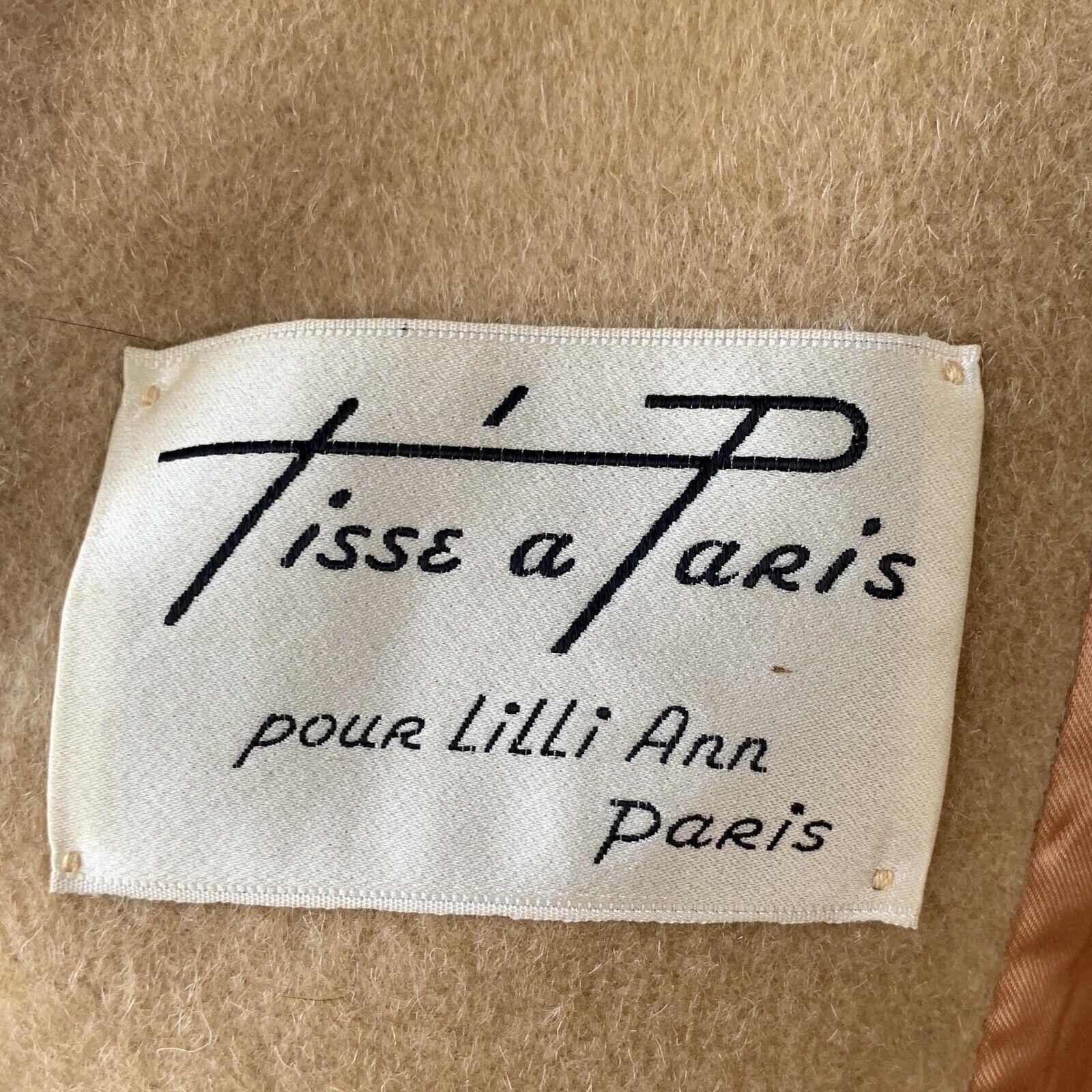 Vintage Tisse a Paris for LILLI ANN Fur Mohair MINK Swing Coat CAMEL Brown For Sale 9