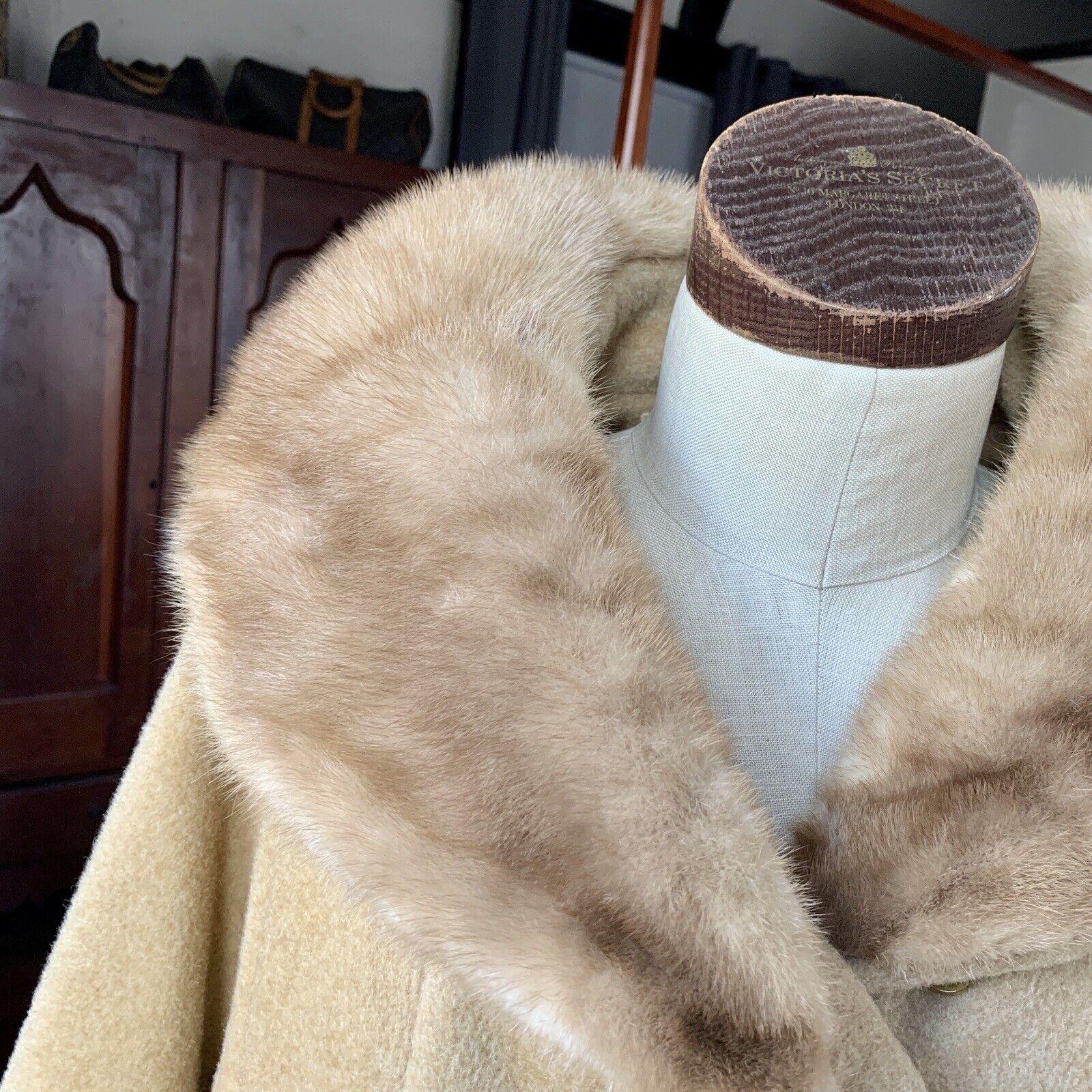 Vintage Tisse a Paris for LILLI ANN Fur Mohair MINK Swing Coat CAMEL Brown For Sale 4