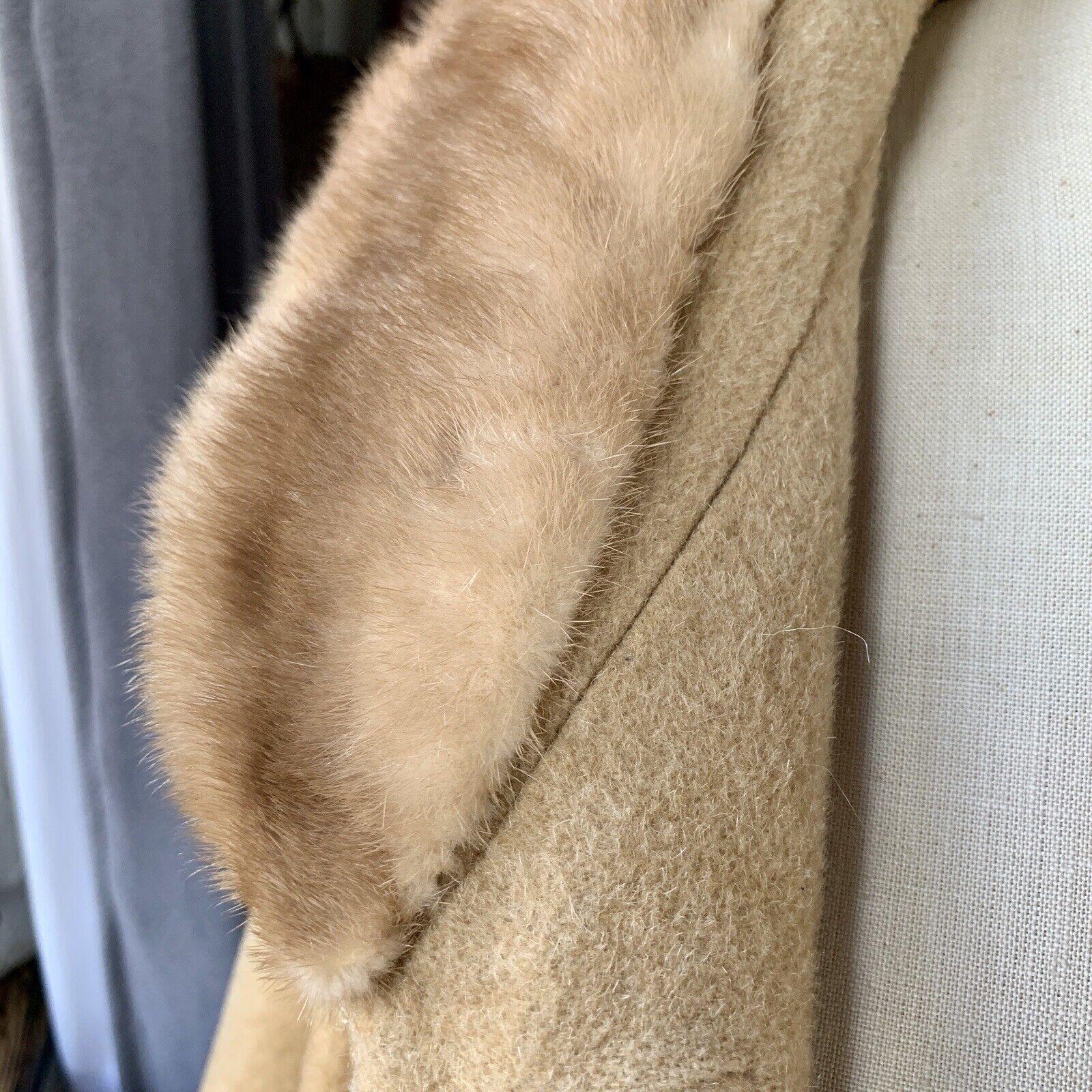 Vintage Tisse a Paris for LILLI ANN Fur Mohair MINK Swing Coat CAMEL Brown For Sale 5