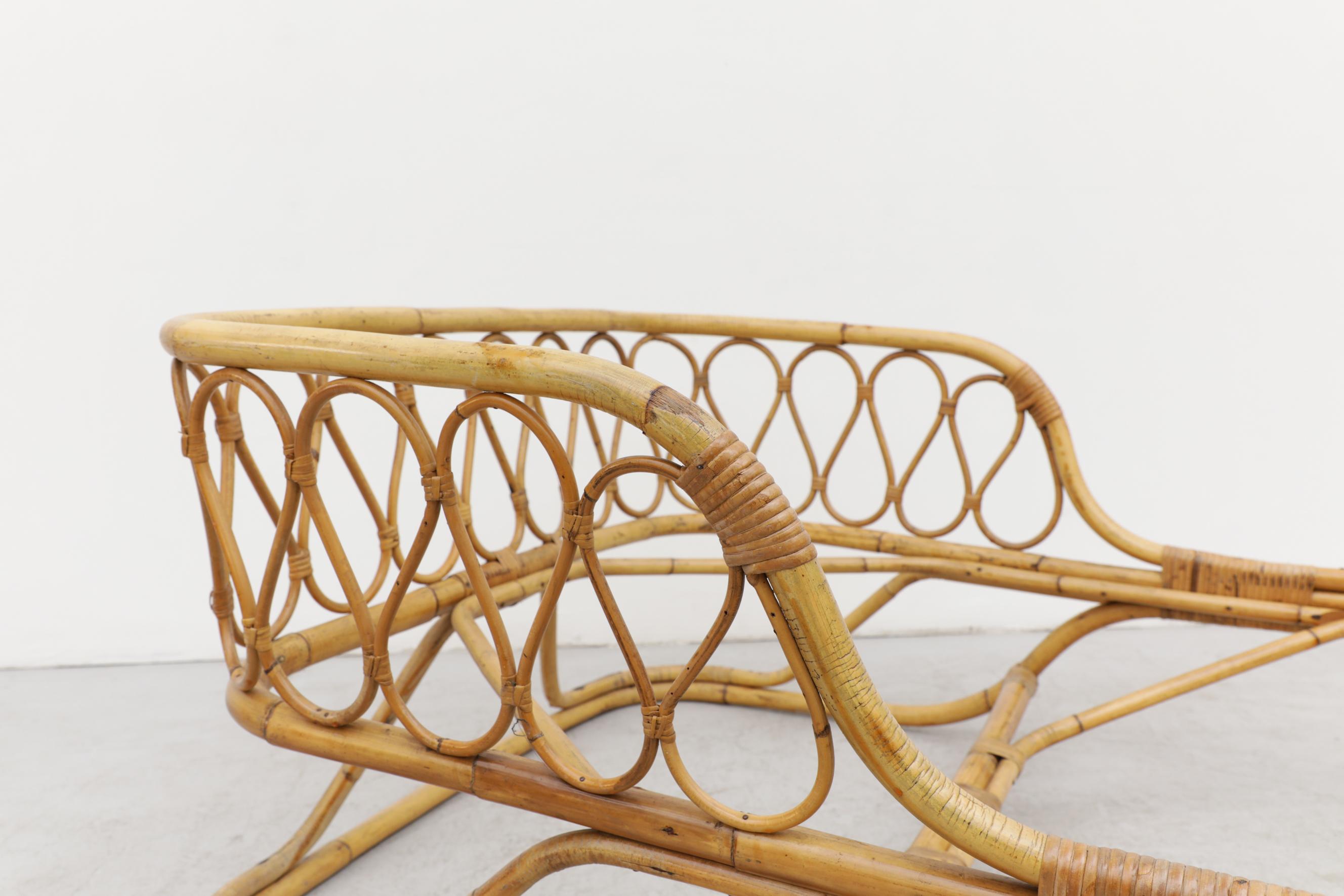 Vintage Sconosciuto Bambus Schlitten-Tagesbett-Rahmen im Angebot 5