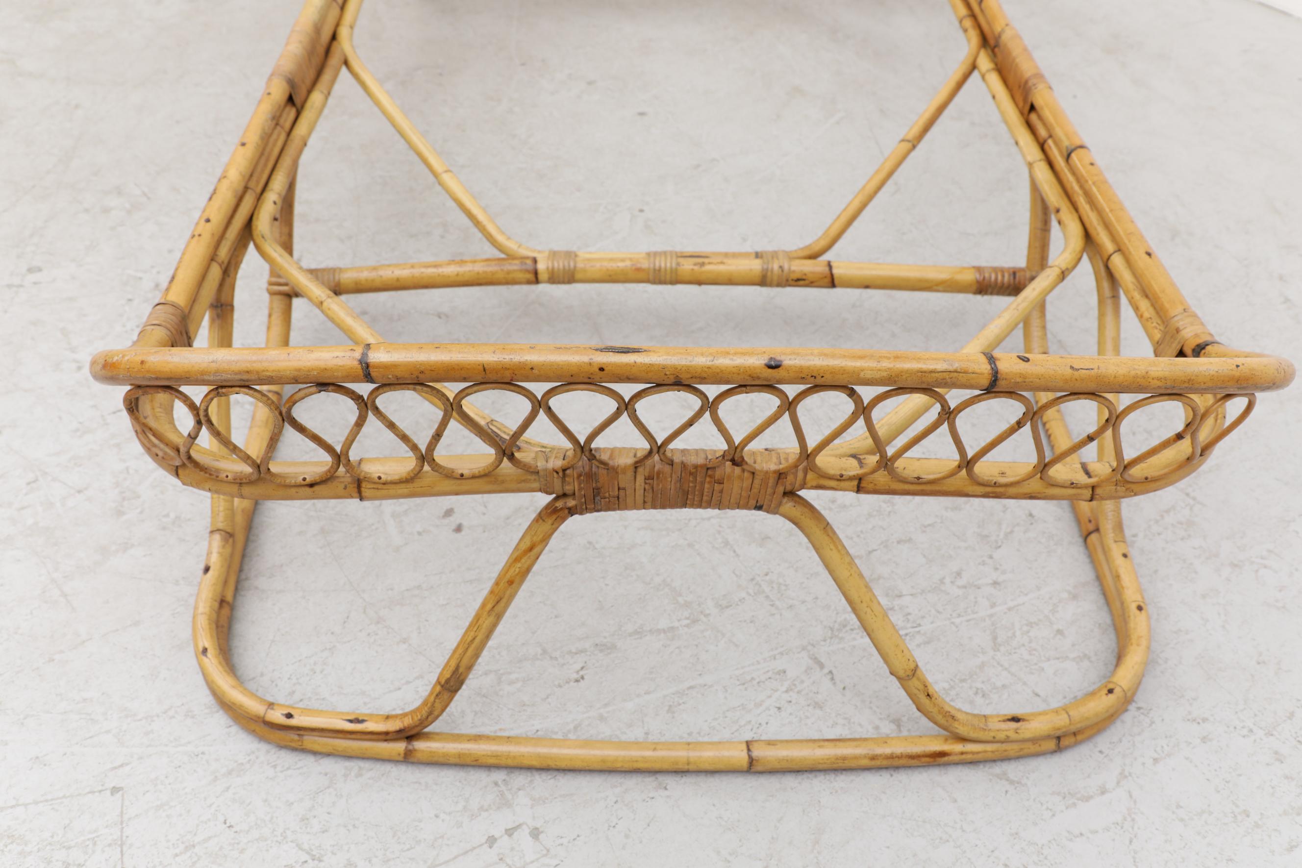 Mid-Century Tito Agnoli Attributed Bamboo Sleigh Daybed Frame For Sale 6