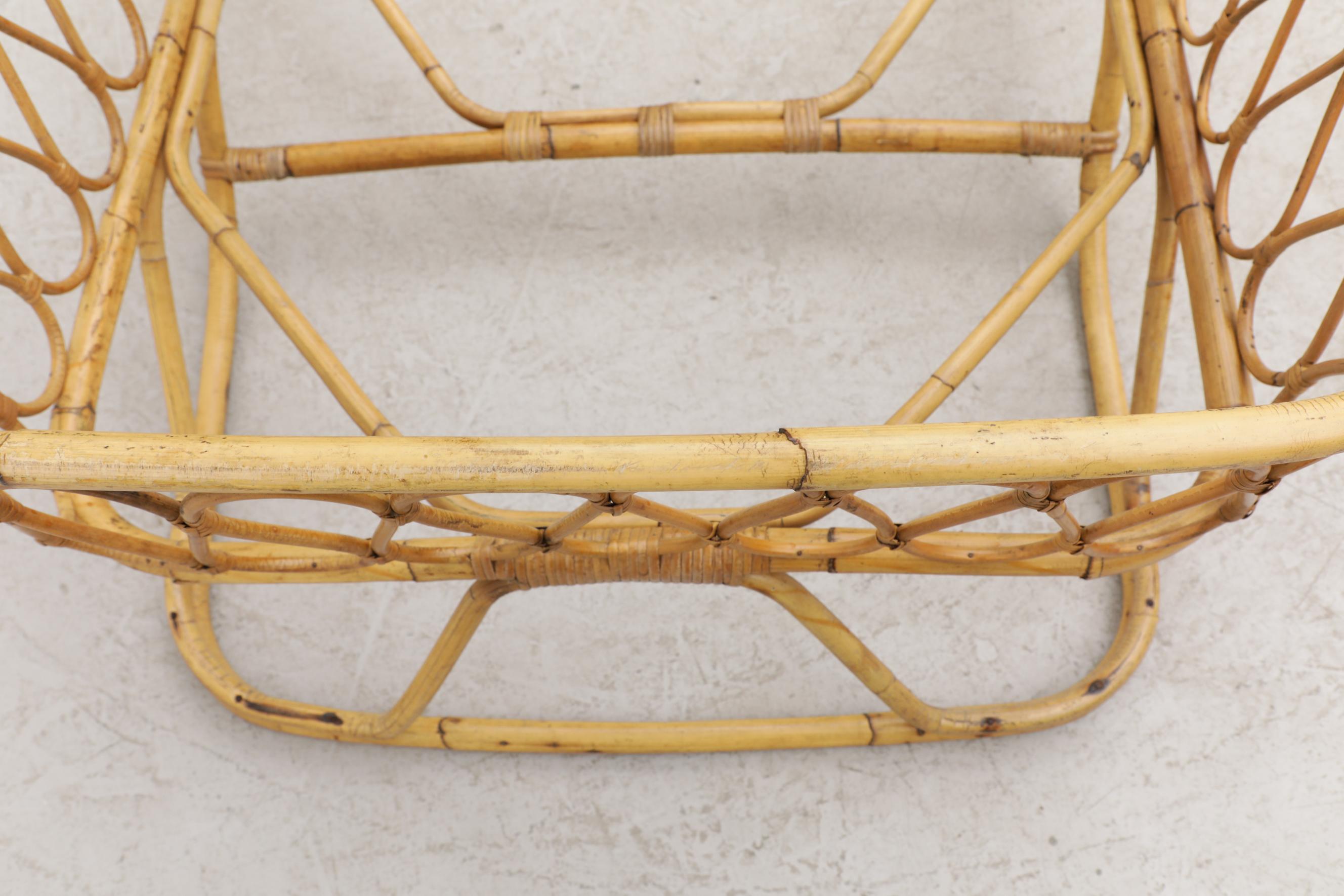 Mid-Century Tito Agnoli Attributed Bamboo Sleigh Daybed Frame For Sale 7
