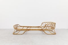 Mid-Century Tito Agnoli Attributed Bamboo Sleigh Daybed Frame