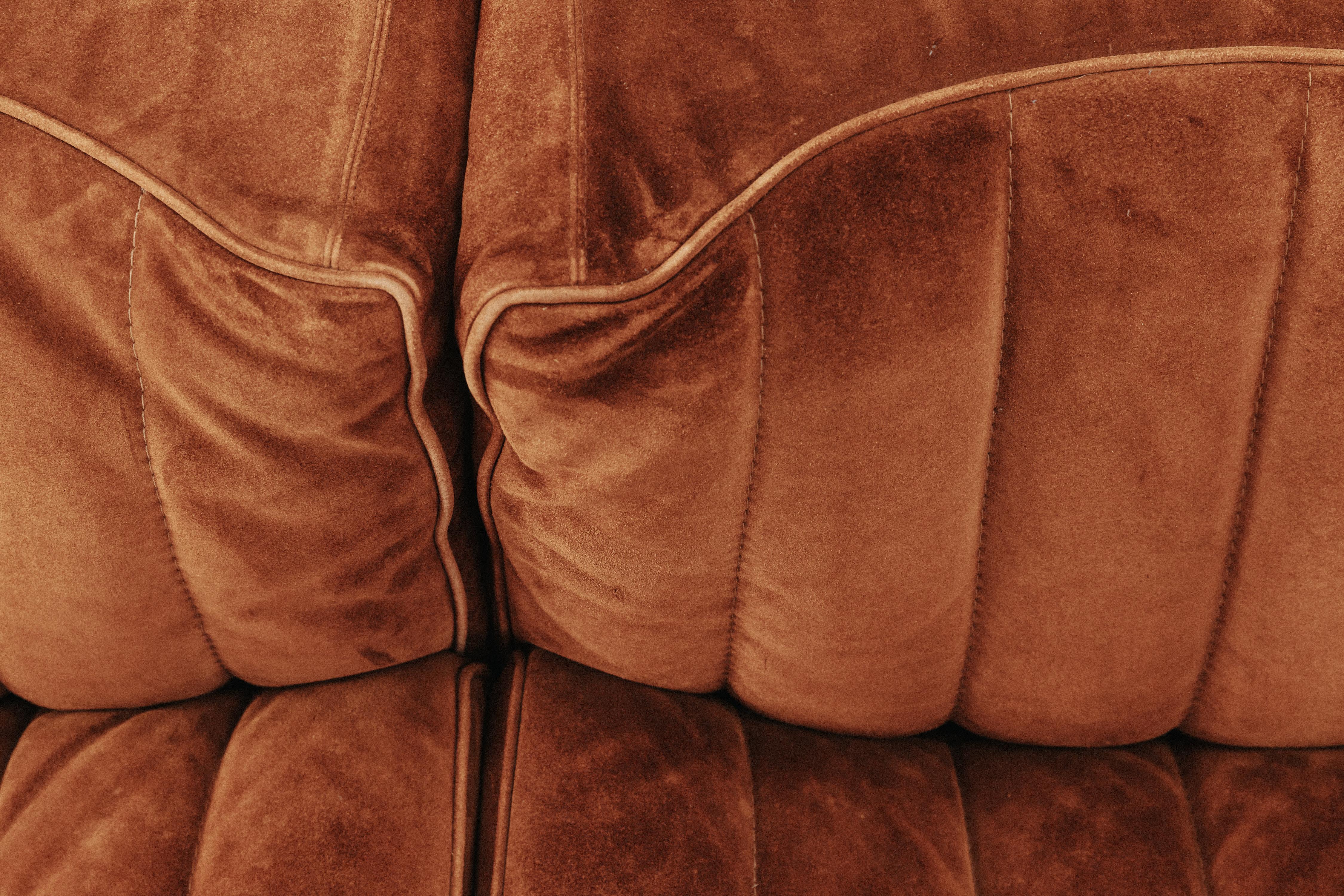 Vintage Tito Agnoli Suede Leather Modular Sofa by Arflex, 1968 1