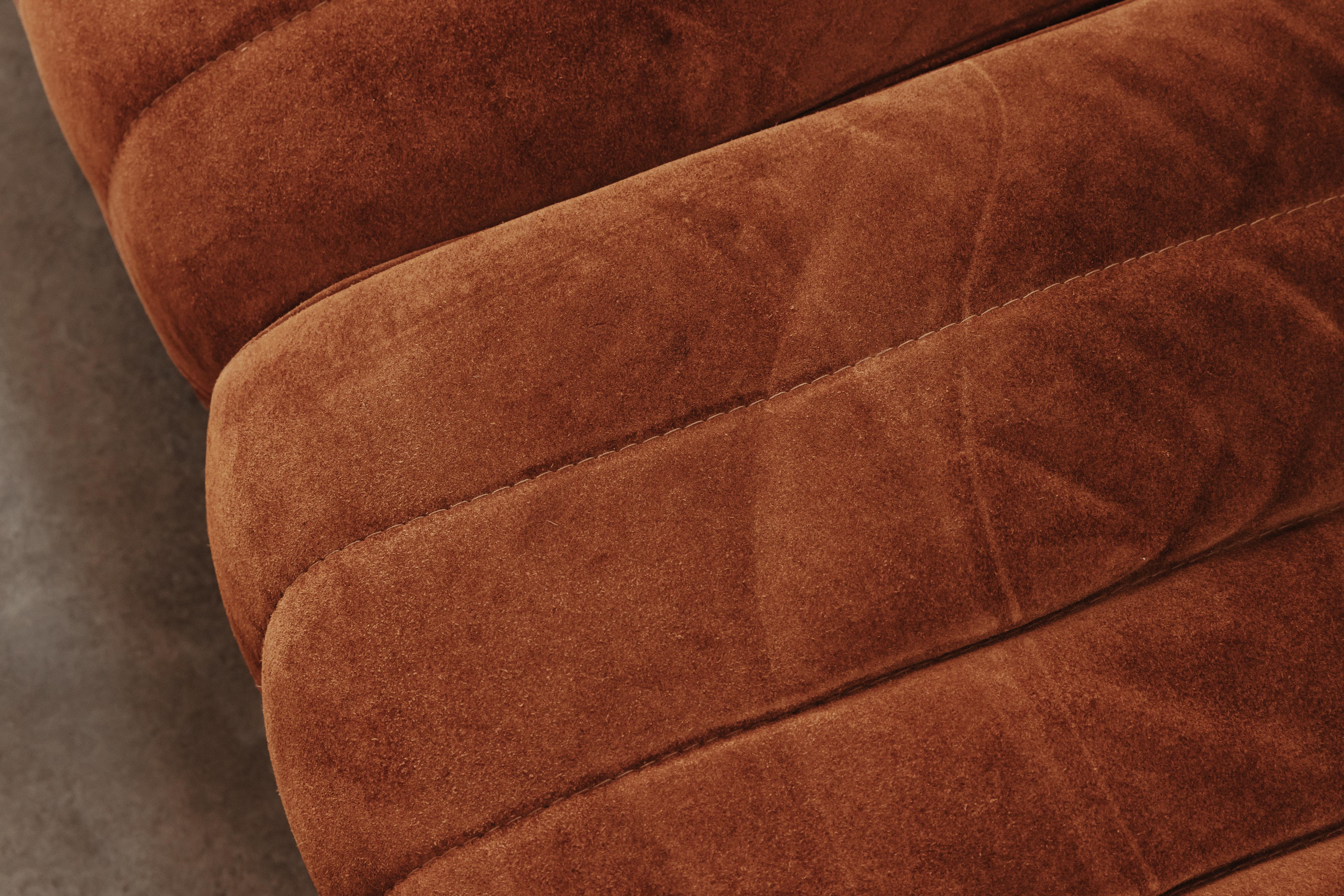 Vintage Tito Agnoli Suede Leather Modular Sofa by Arflex, 1968 2