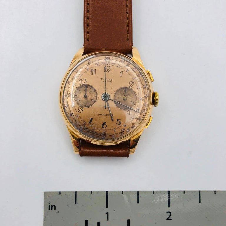 Men's Vintage Titus Rose Gold Chronograph Watch