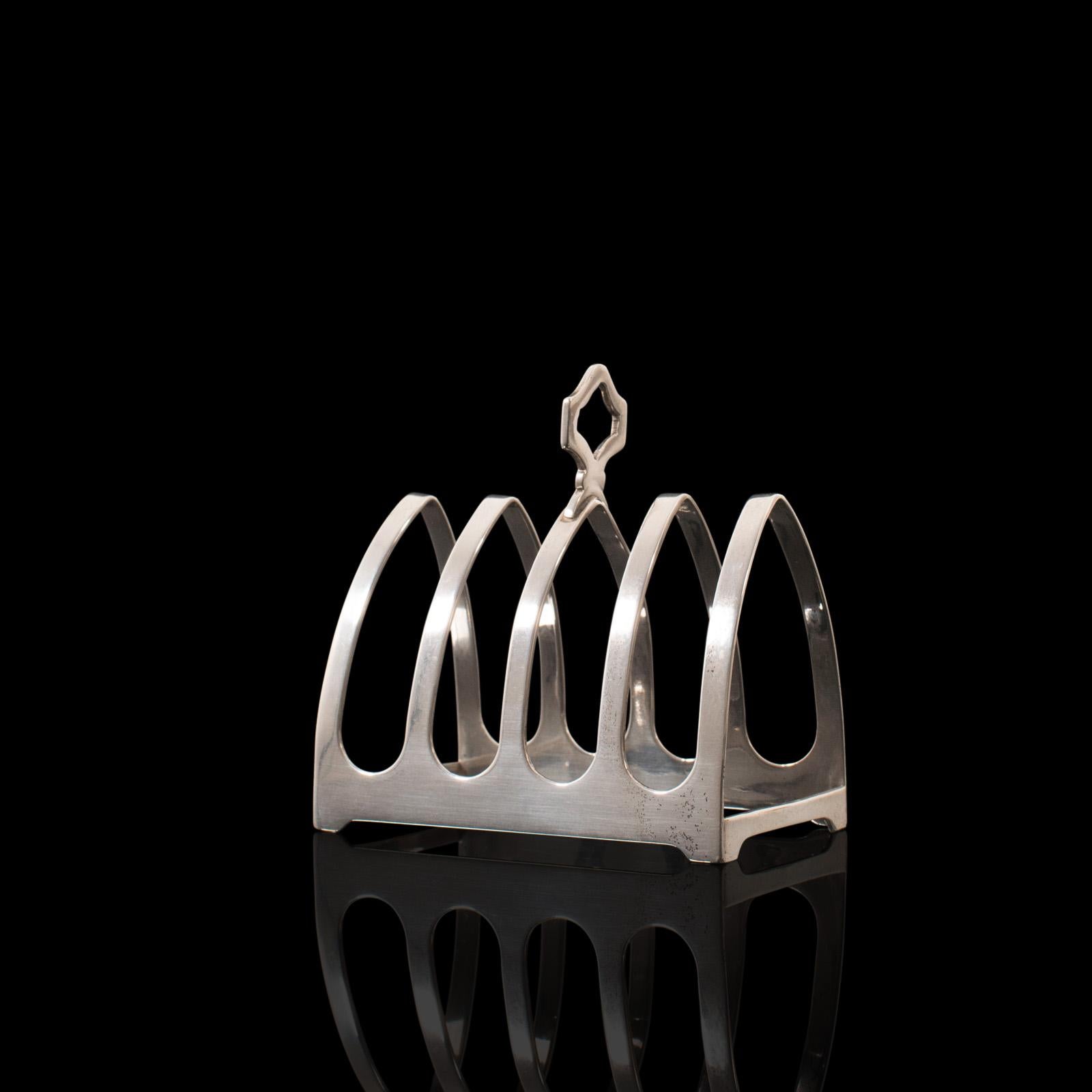 Vintage Toast Rack, Englisch, Silber, Frühstück Stand, Hallmarks, Viners, 1932 (Britisch) im Angebot