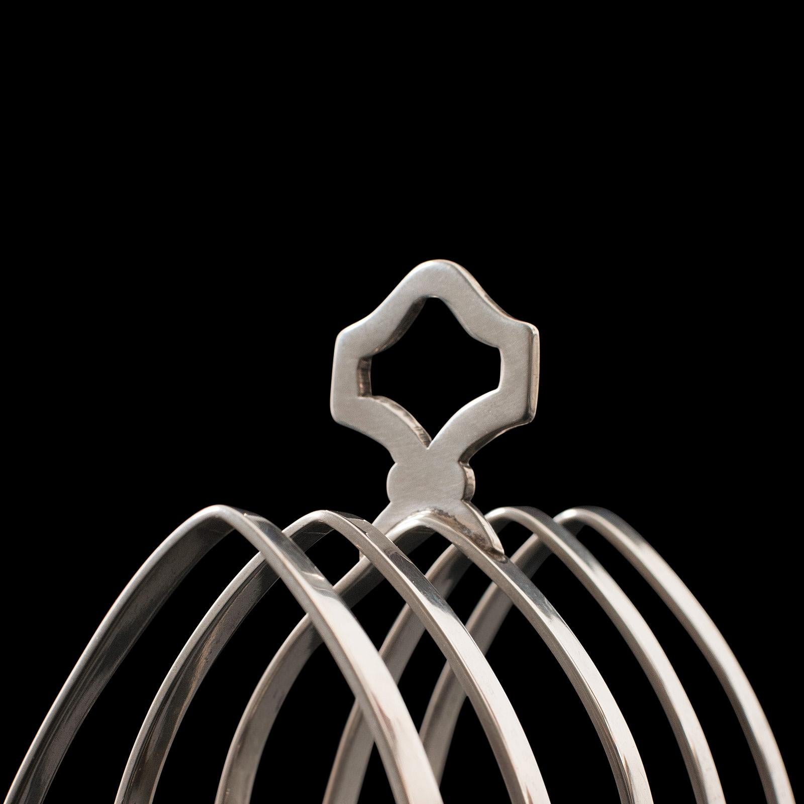 Vintage Toast Rack, Englisch, Silber, Frühstück Stand, Hallmarks, Viners, 1932 im Angebot 3