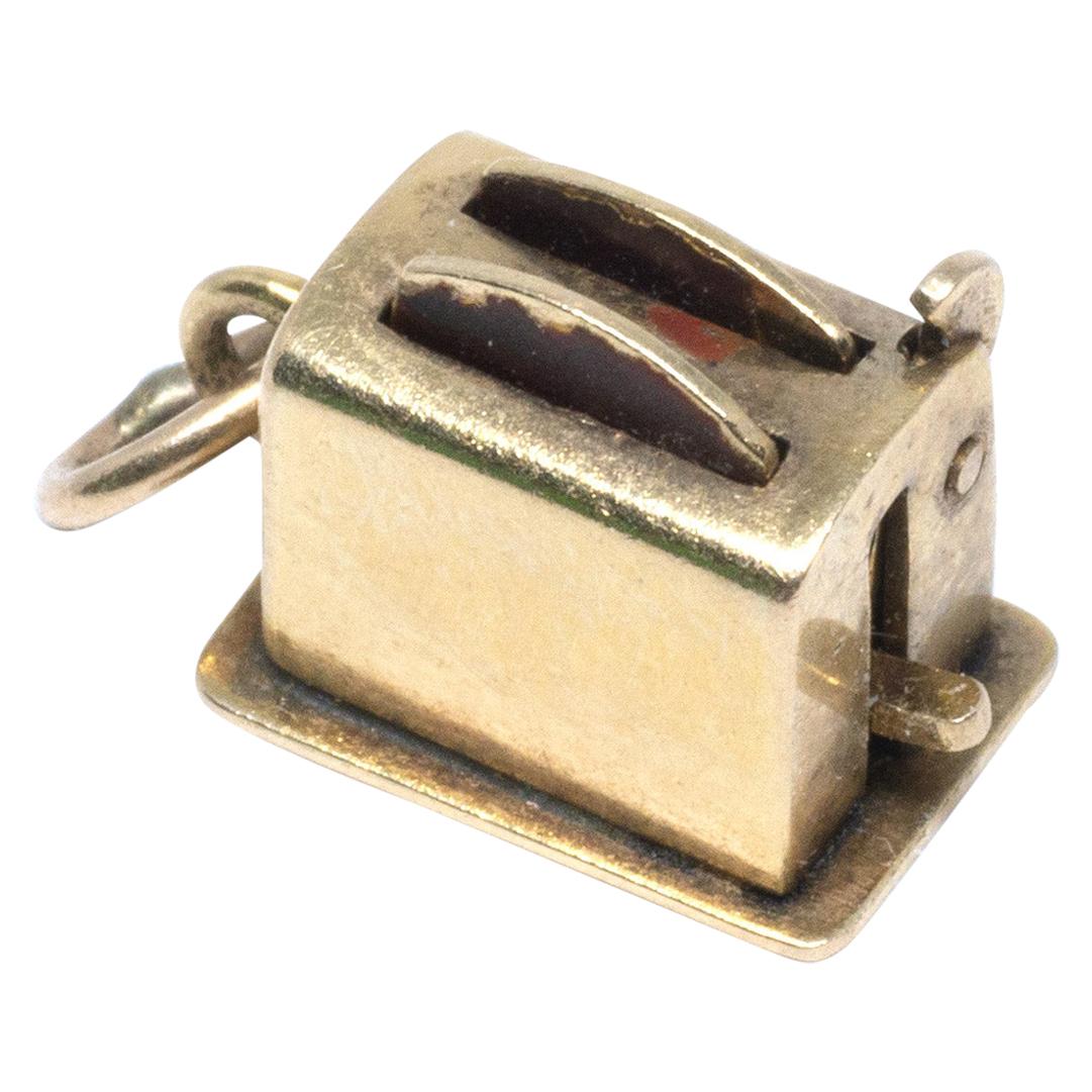 Vintage Toaster / Toast 14 Karat Gold Charm