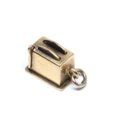 Vintage Toaster / Toast 14 Karat Gold Charm