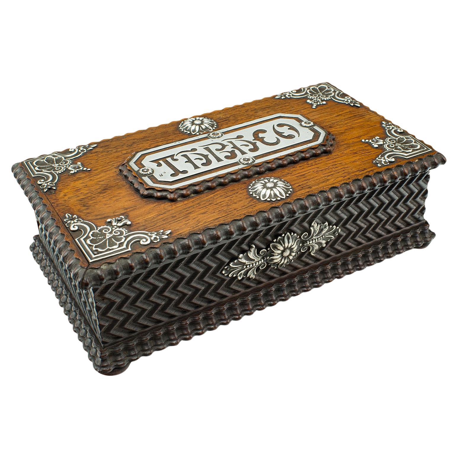 Caja de Tabaco Vintage, Portuguesa, Madera Satinada, Estuche de Recuerdo, Mediados de Siglo, C.1940