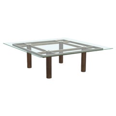 Vintage Tobia Scarpa Style 'Andre' Coffee Table Bronzed Steel & Glass Vintage Tobia Scarpa Style 'Andre' Coffee Table Bronzed Steel & Glass