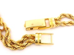Vintage Tobias 14k Gold 4ct Diamond Center in Dual Rope Link 14" Choker Necklace