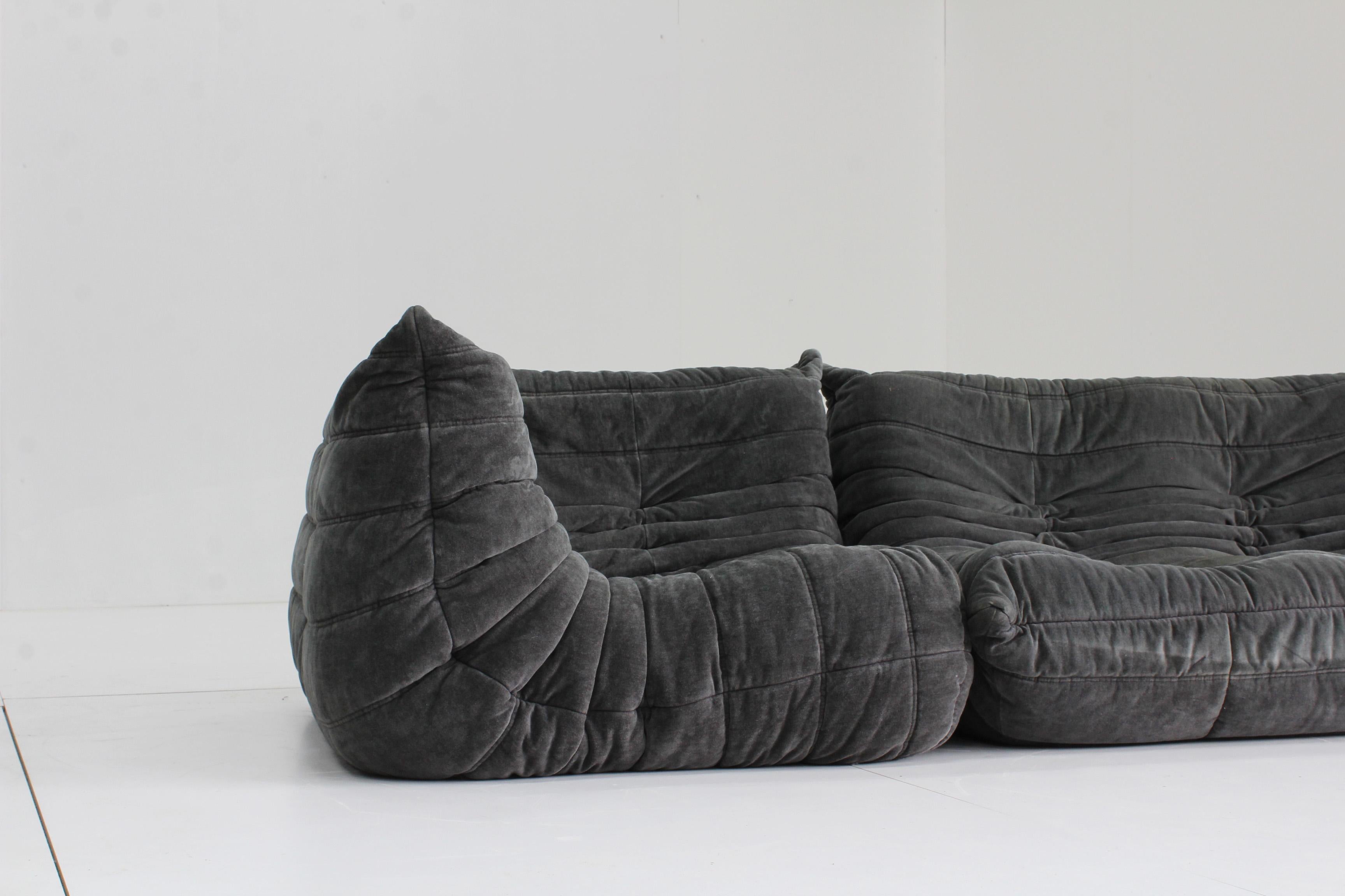 Vintage Togo ligne Roset sofa set by Michel Ducaroy 4